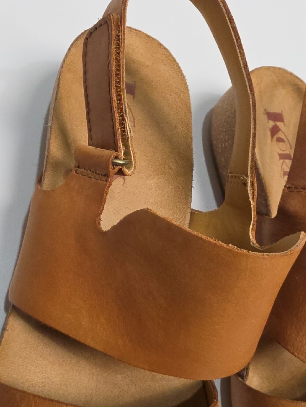 Korks by Kork-Ease Tan Leather Slingback Comfort Sandals - Size 7 - Picture 4 of 10